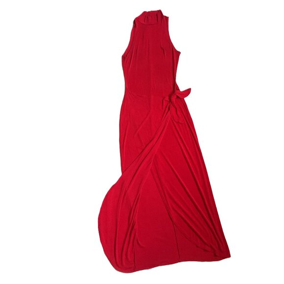 La Belle spandex sleeveless turtleneck wrap around dress - Picture 1 of 4